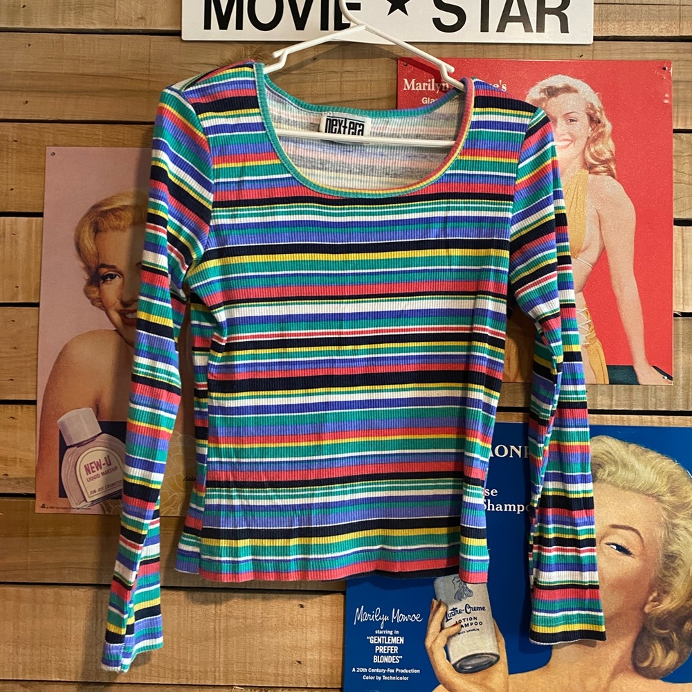 vintage striped ribbed tee